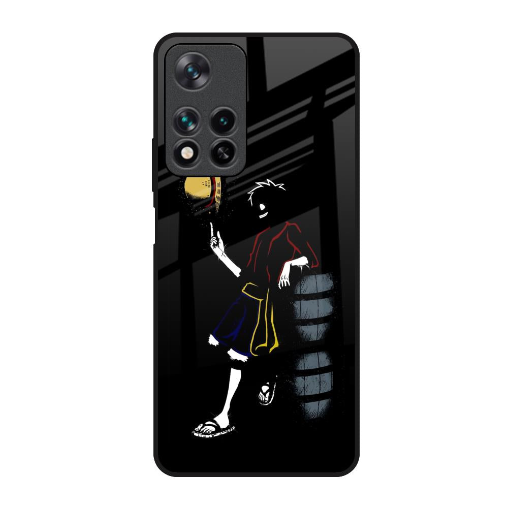 Luffy Line Art Redmi Note 11 Pro 5G Glass Back Cover Online