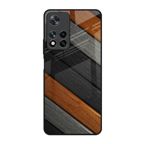 Tri Color Wood Redmi Note 11 Pro 5G Glass Back Cover Online