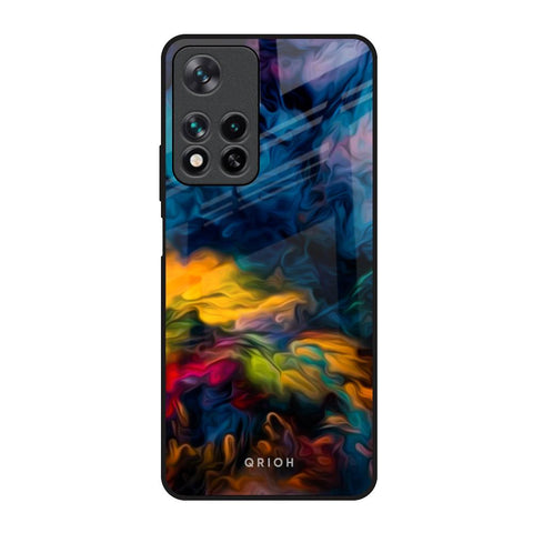 Multicolor Oil Painting Redmi Note 11 Pro 5G Glass Back Cover Online