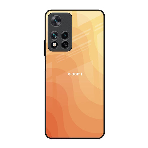 Orange Curve Pattern Redmi Note 11 Pro 5G Glass Back Cover Online