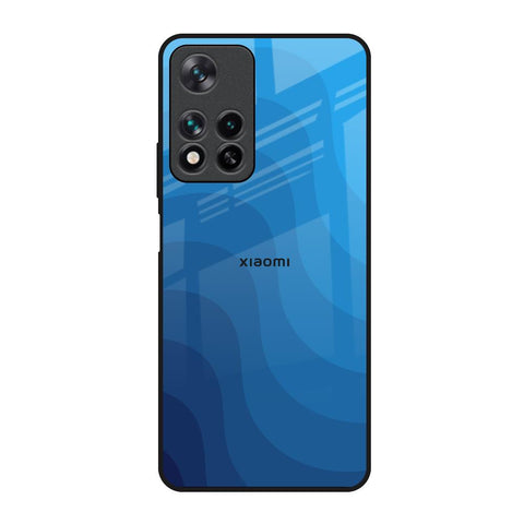 Blue Wave Abstract Redmi Note 11 Pro 5G Glass Back Cover Online