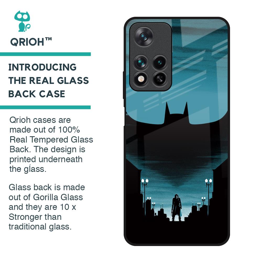 Cyan Bat Glass Case for Redmi Note 11 Pro 5G