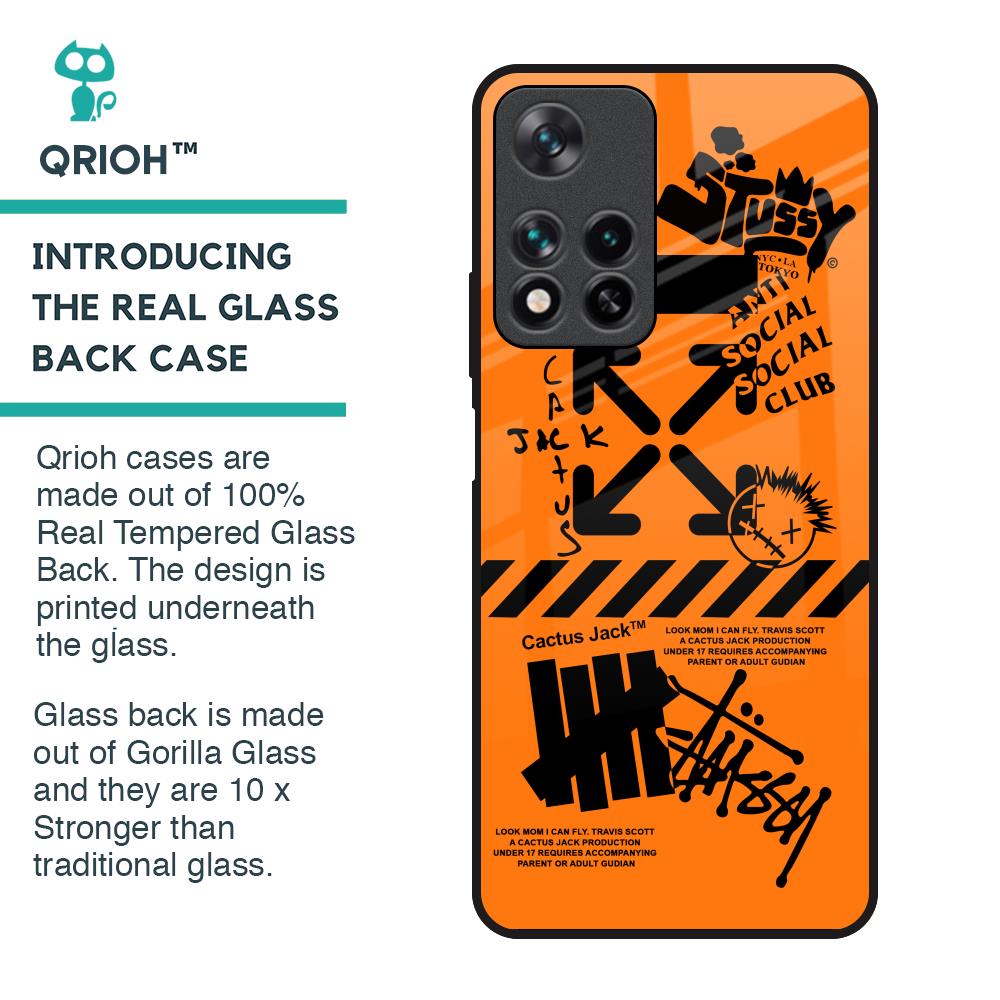 Anti Social Club Glass Case for Redmi Note 11 Pro 5G