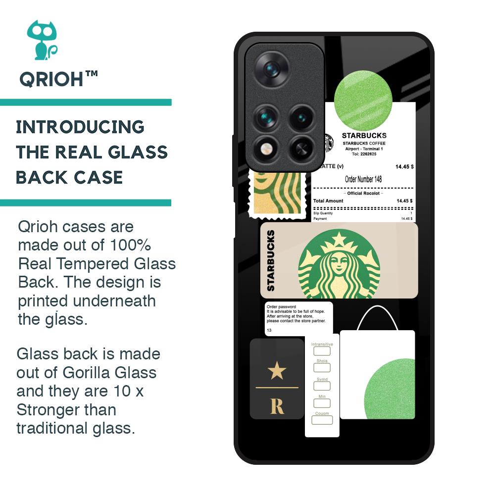 Coffee Latte Glass Case for Redmi Note 11 Pro 5G