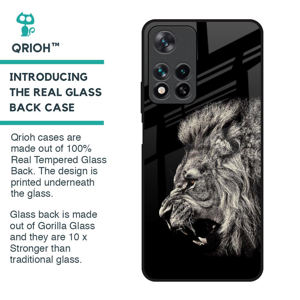 Brave Lion Glass Case for Redmi Note 11 Pro 5G