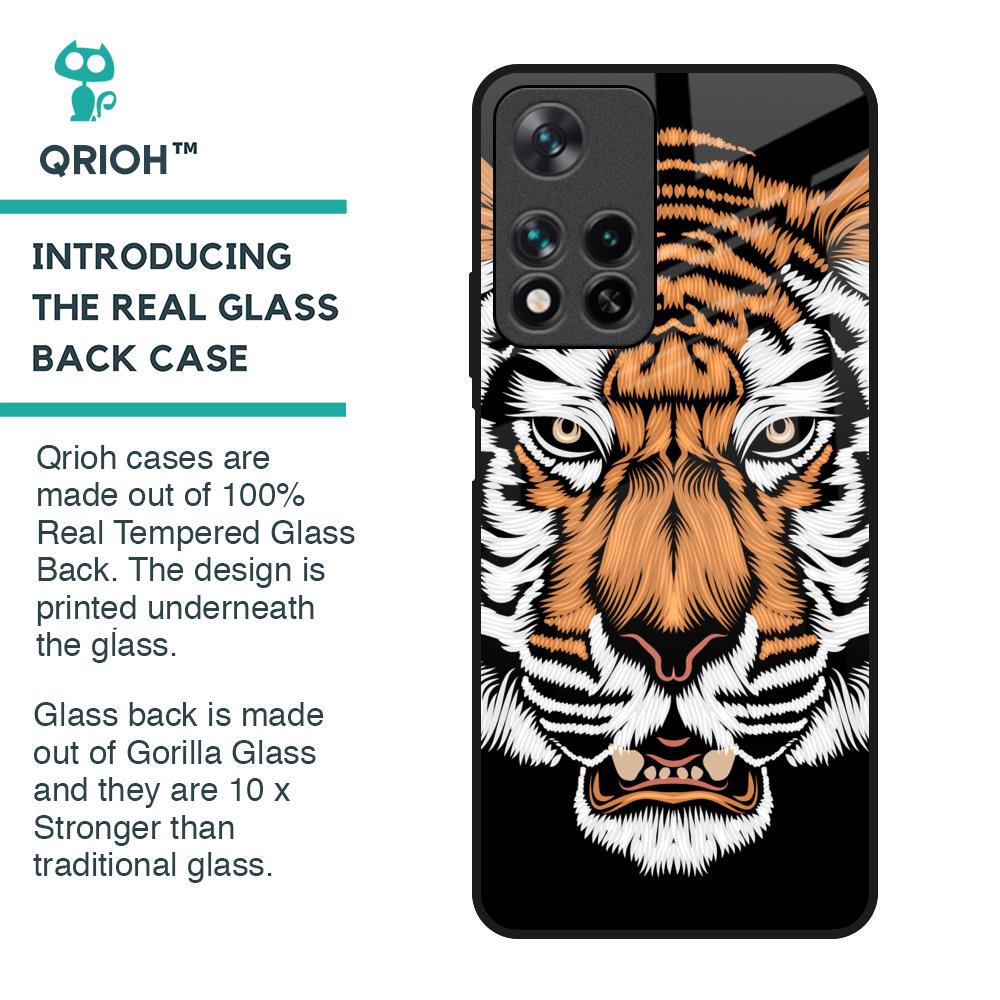 Angry Tiger Glass Case For Redmi Note 11 Pro 5G