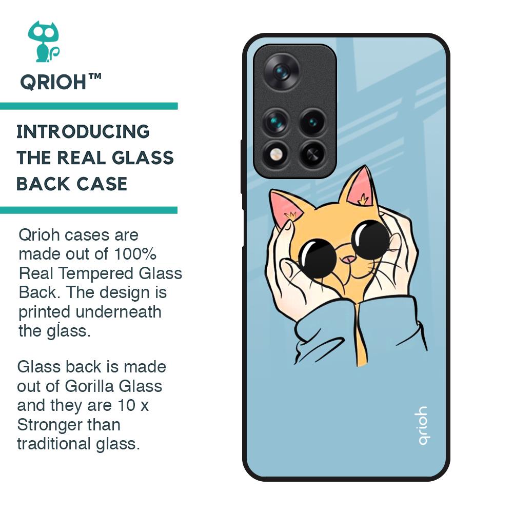 Adorable Cute Kitty Glass Case For Redmi Note 11 Pro 5G