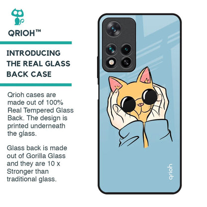 Adorable Cute Kitty Glass Case For Redmi Note 11 Pro 5G