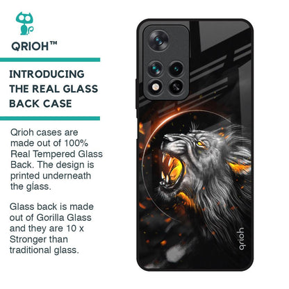 Aggressive Lion Glass Case for Redmi Note 11 Pro 5G
