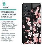 Black Cherry Blossom Glass Case for Redmi Note 11 Pro 5G