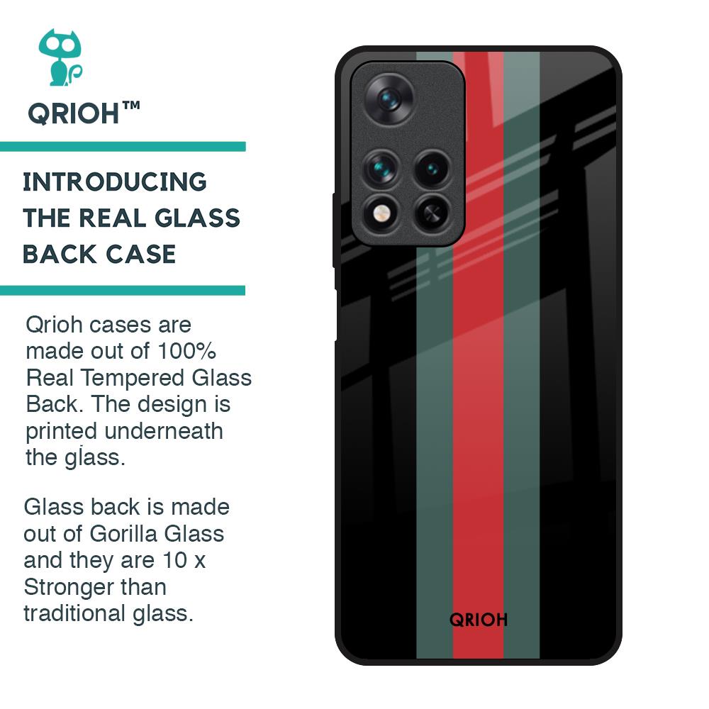 Vertical Stripes Glass Case for Redmi Note 11 Pro 5G