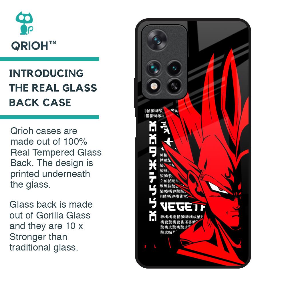 Red Vegeta Glass Case for Redmi Note 11 Pro 5G