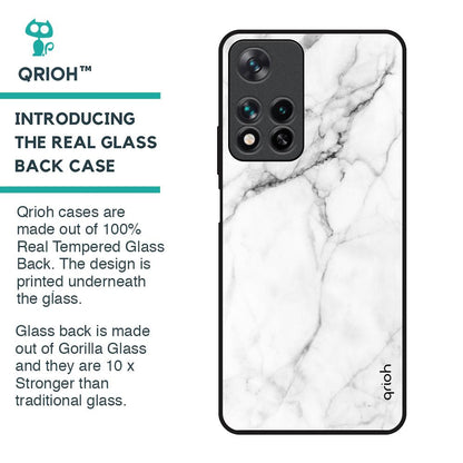 Modern White Marble Glass Case for Redmi Note 11 Pro 5G