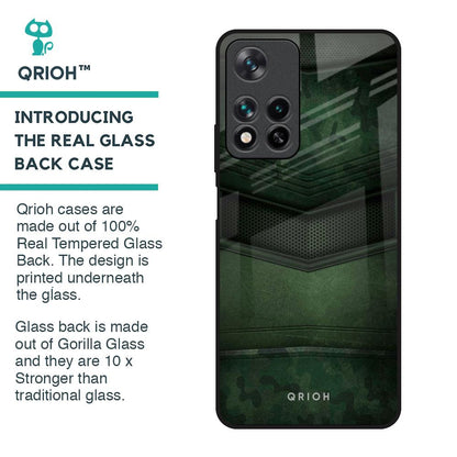 Green Leather Glass Case for Redmi Note 11 Pro 5G