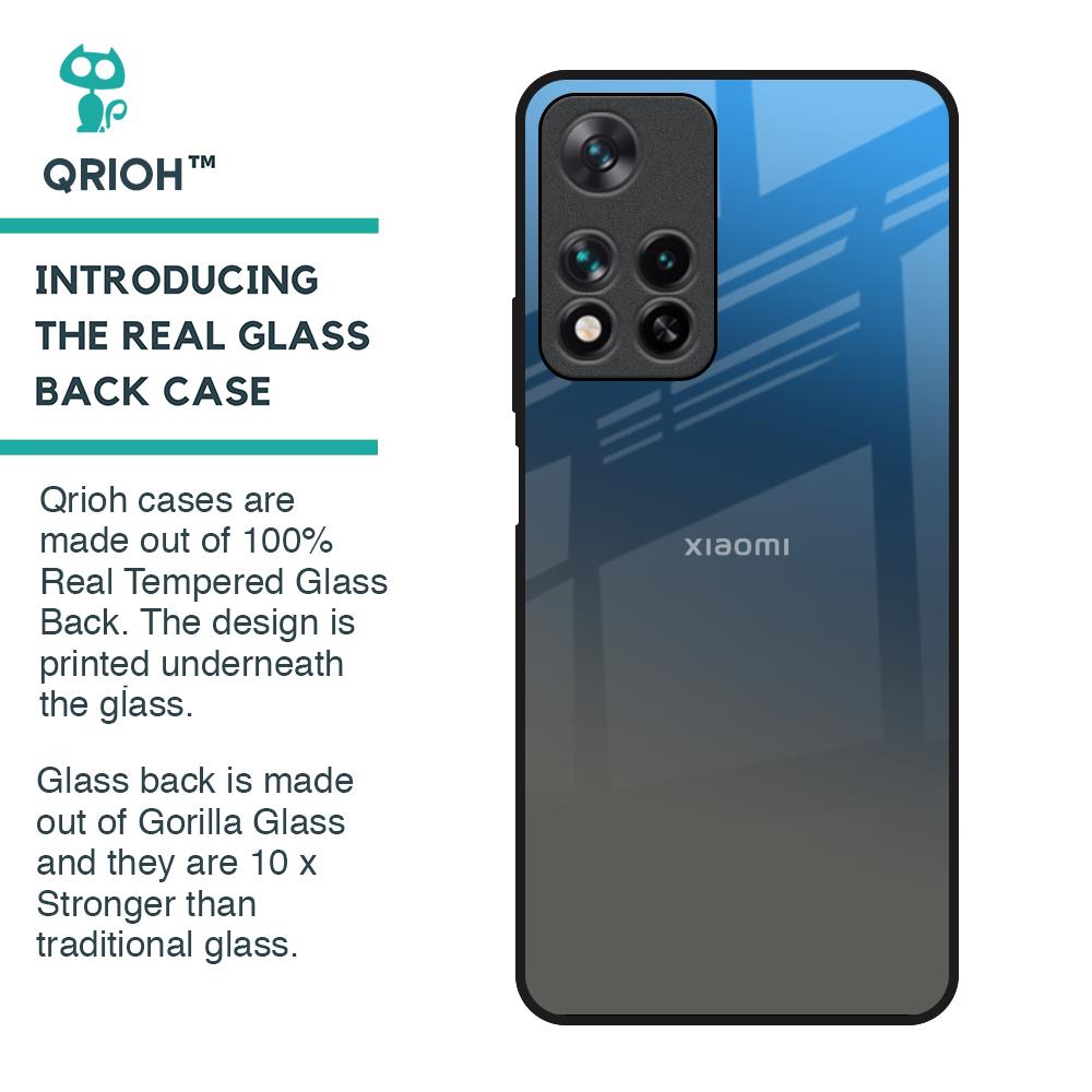 Blue Grey Ombre Glass Case for Redmi Note 11 Pro 5G