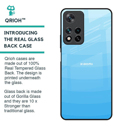 Wavy Blue Pattern Glass Case for Redmi Note 11 Pro 5G