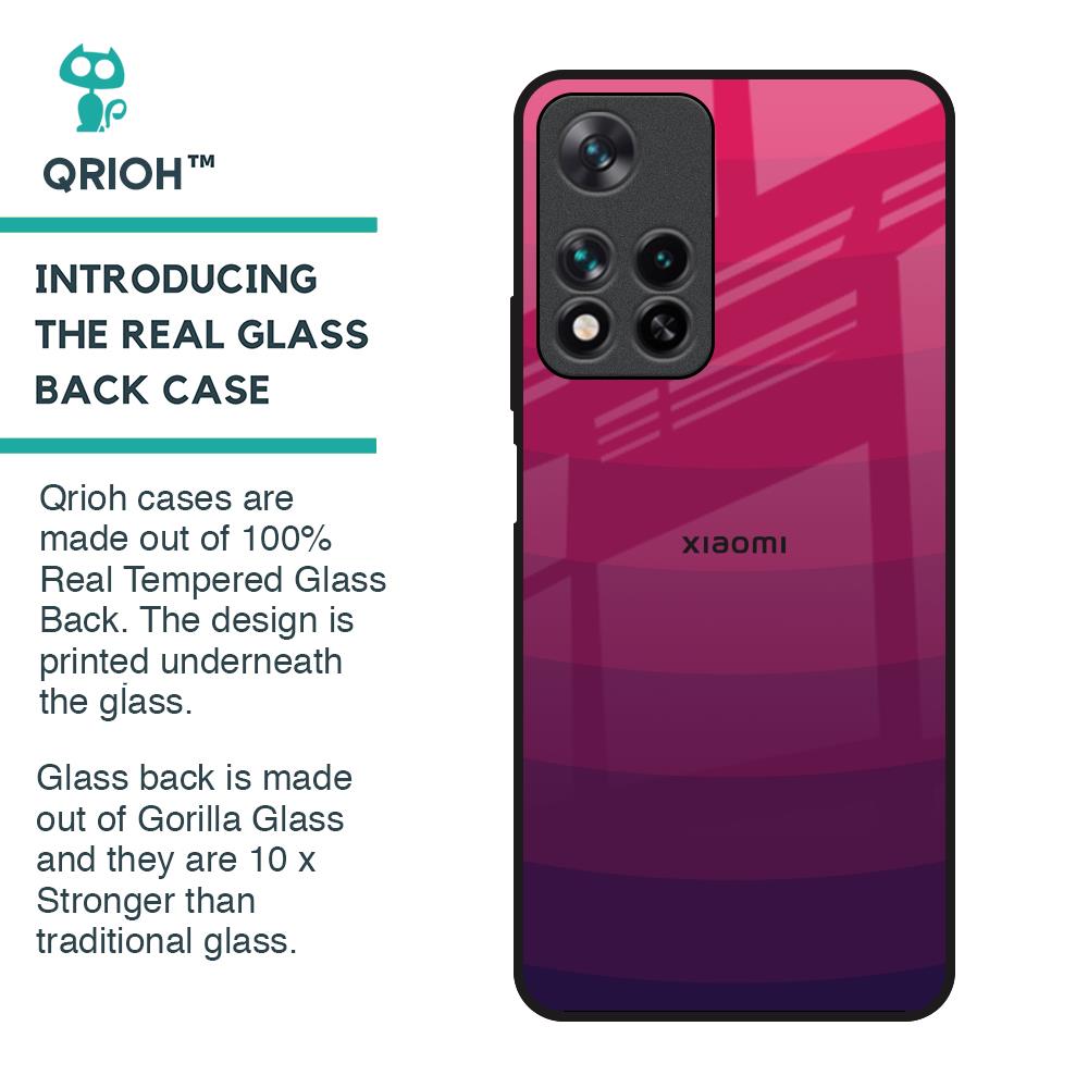 Wavy Pink Pattern Glass Case for Redmi Note 11 Pro 5G