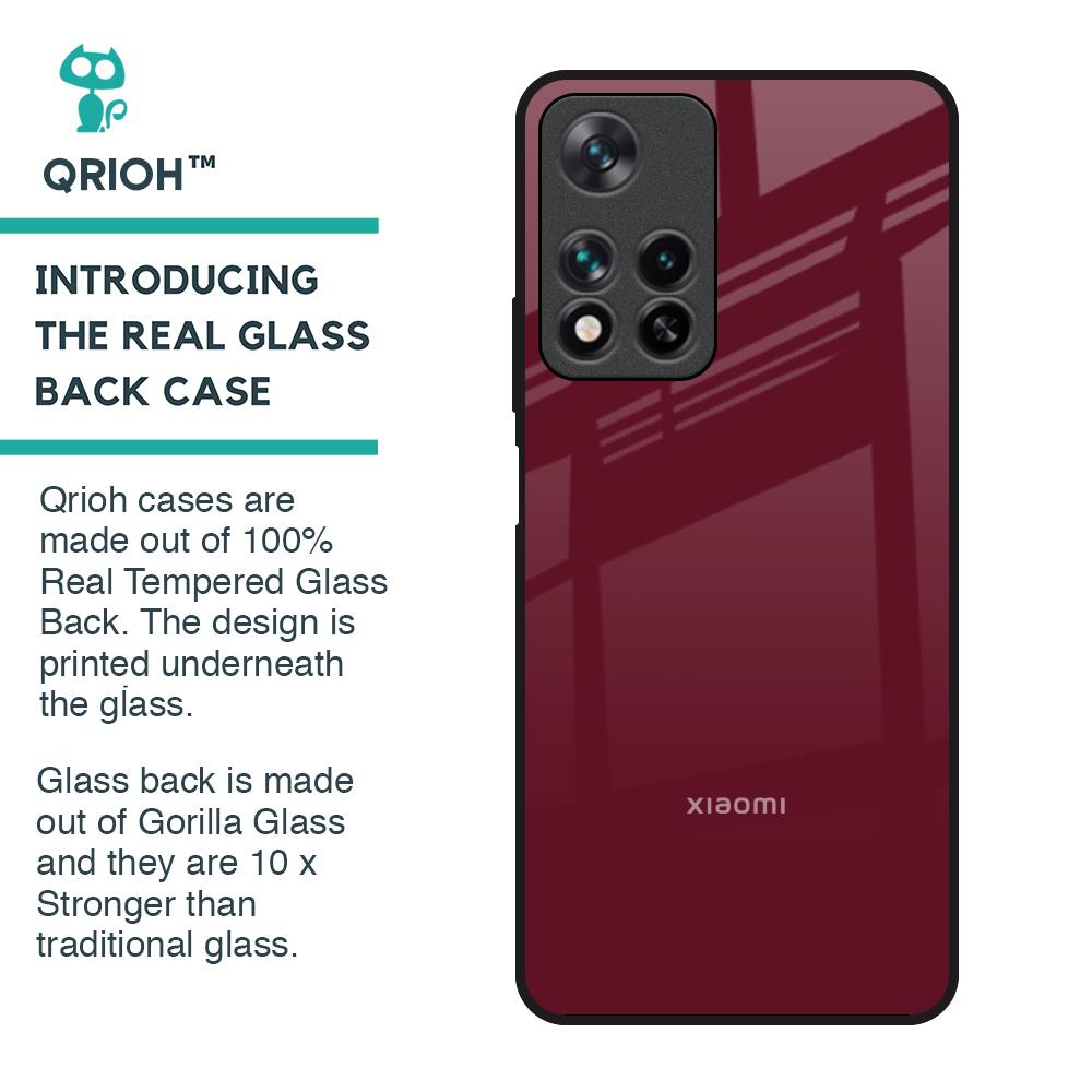 Classic Burgundy Glass Case for Redmi Note 11 Pro 5G
