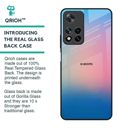 Blue & Pink Ombre Glass case for Redmi Note 11 Pro 5G