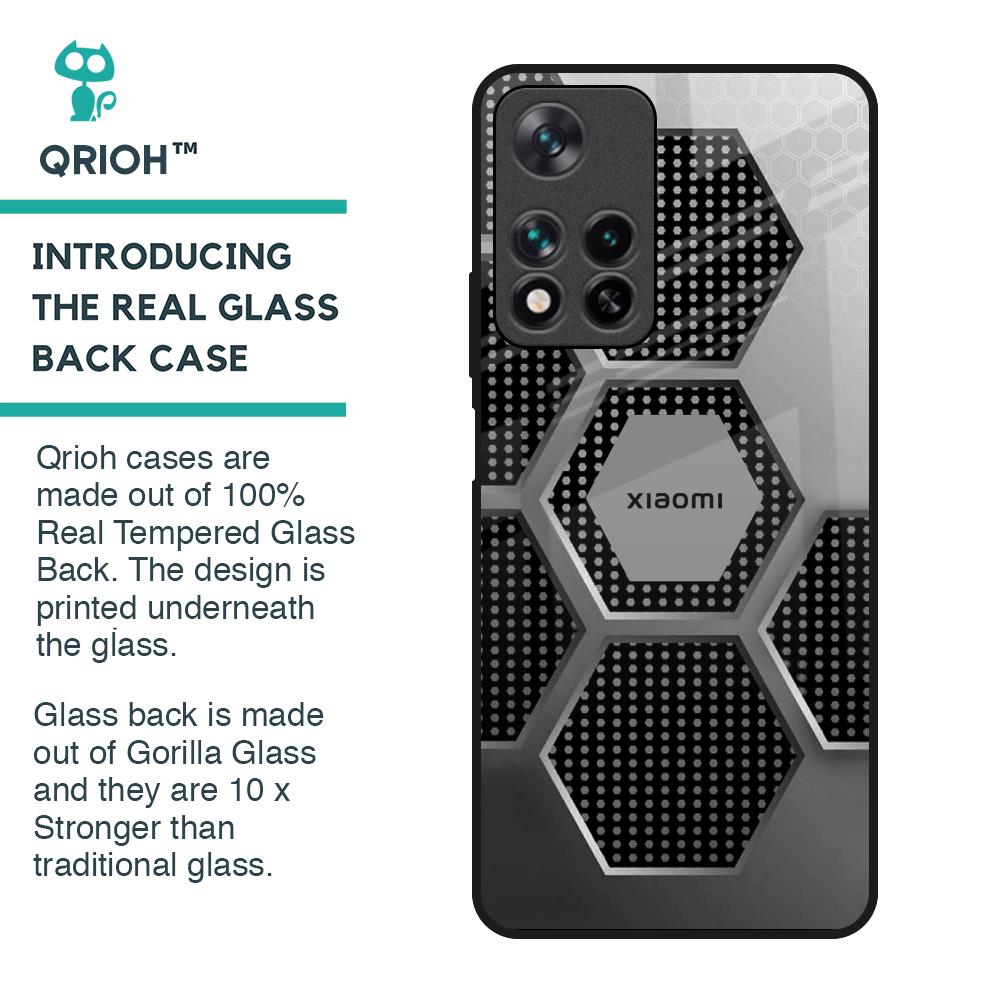 Hexagon Style Glass Case For Redmi Note 11 Pro 5G