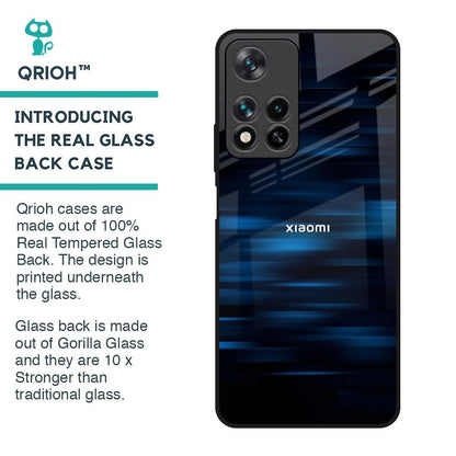 Blue Rough Abstract Glass Case for Redmi Note 11 Pro 5G