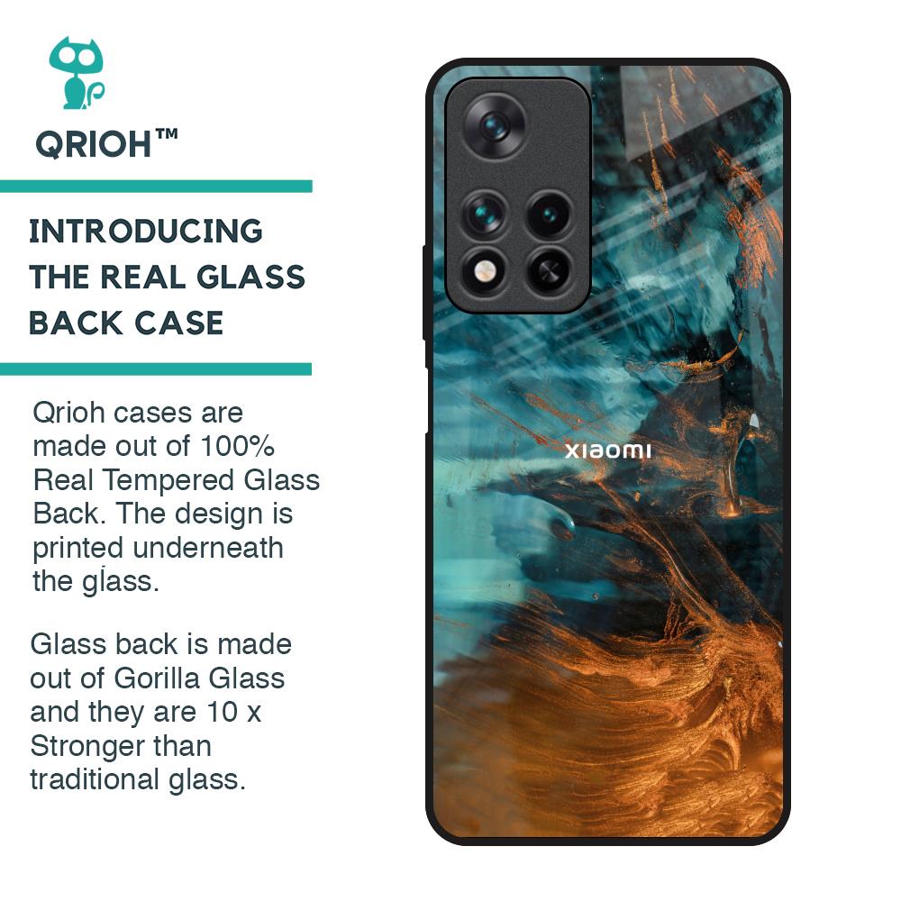 Golden Splash Glass Case for Redmi Note 11 Pro 5G