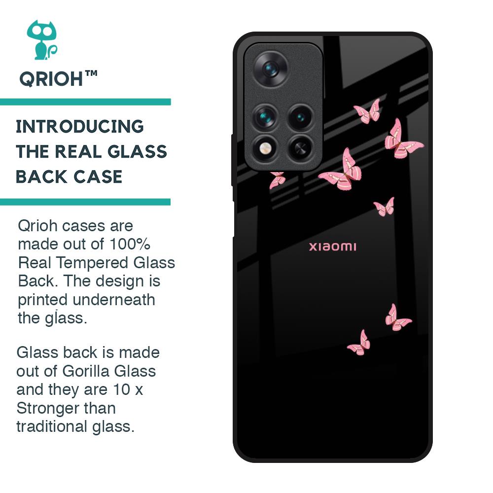 Fly Butterfly Glass Case for Redmi Note 11 Pro 5G