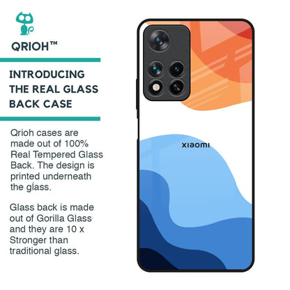 Wavy Color Pattern Glass Case for Redmi Note 11 Pro 5G