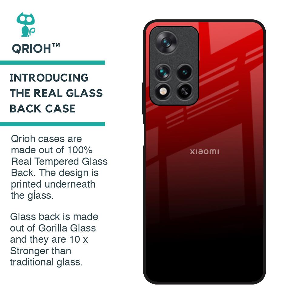 Maroon Faded Glass Case for Redmi Note 11 Pro 5G