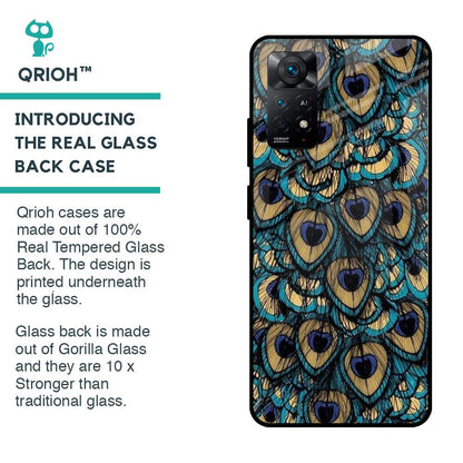 Peacock Feathers Glass case for Redmi Note 11 Pro 5G
