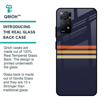 Tricolor Stripes Glass Case For Redmi Note 11 Pro 5G