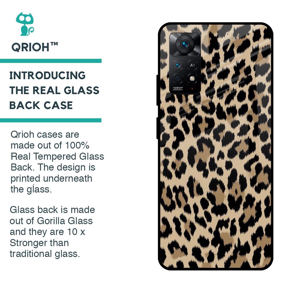 Leopard Seamless Glass Case For Redmi Note 11 Pro 5G