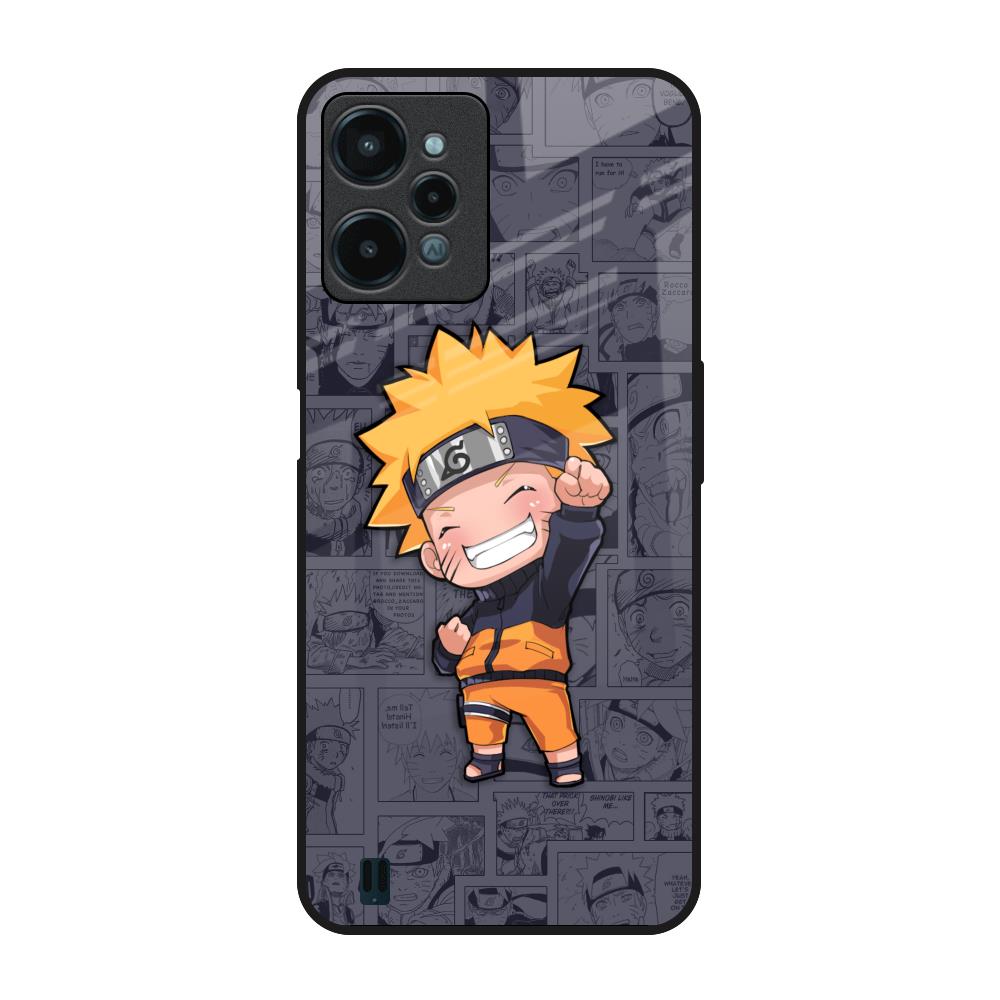 Orange Chubby Realme C31 Glass Back Cover Online