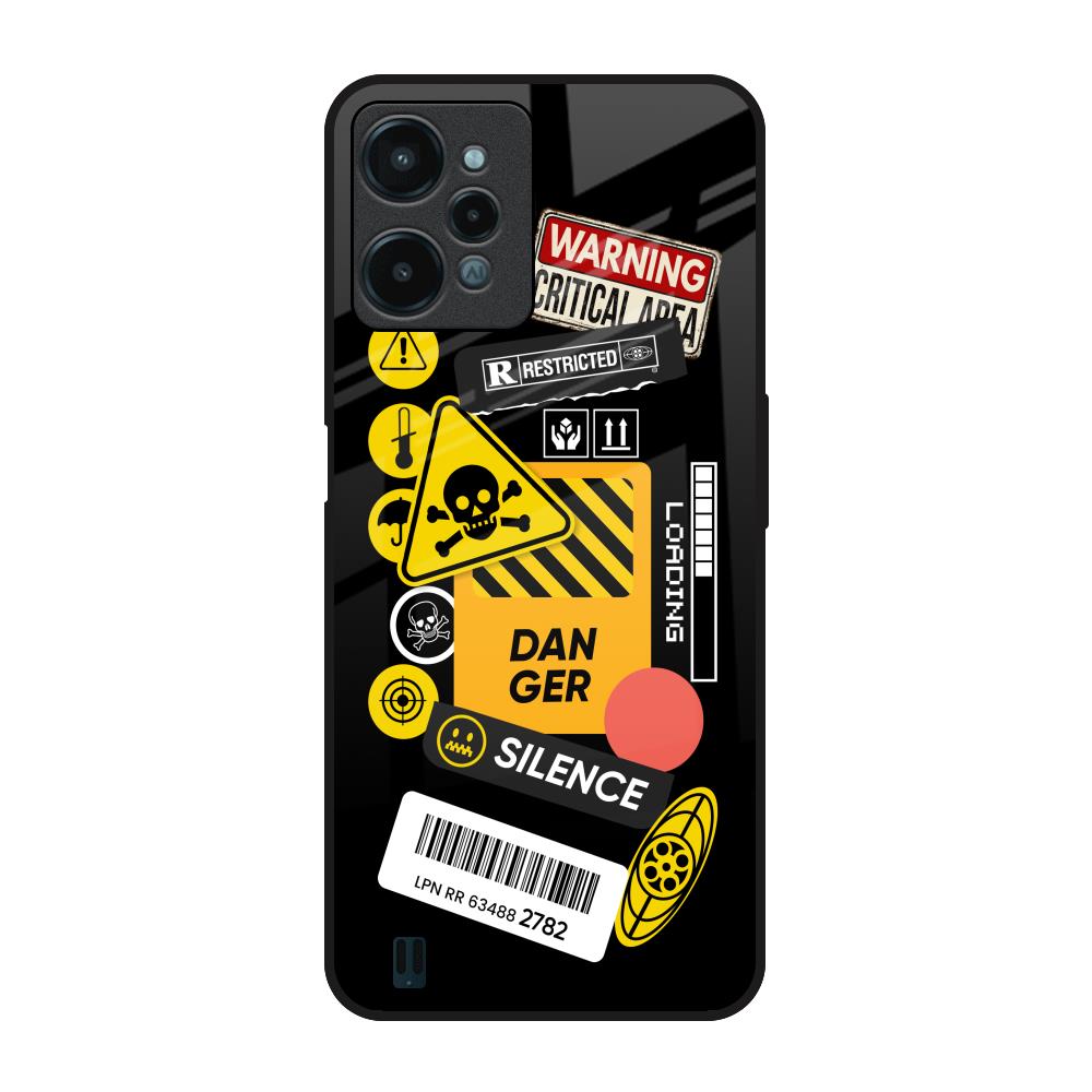 Danger Signs Realme C31 Glass Back Cover Online