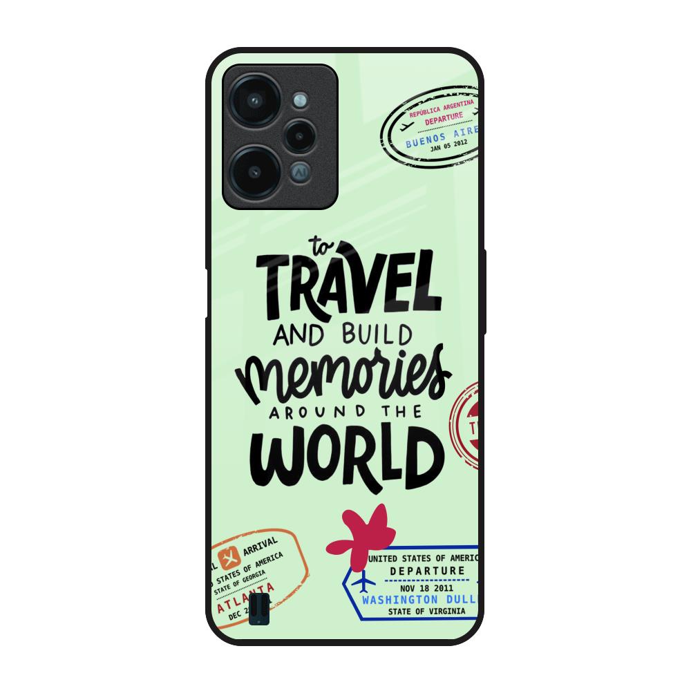 Travel Stamps Realme C31 Glass Back Cover Online