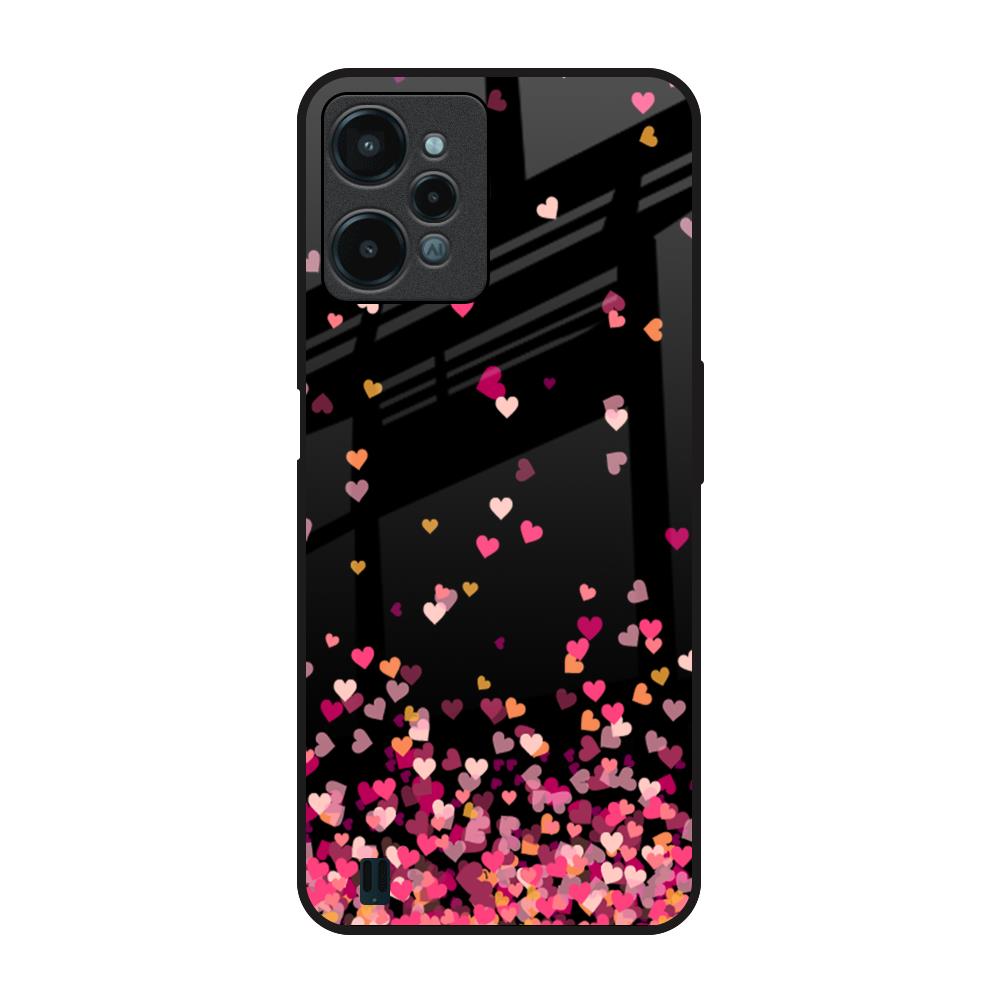 Heart Rain Fall Realme C31 Glass Back Cover Online