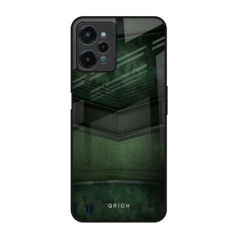 Green Leather Realme C31 Glass Back Cover Online