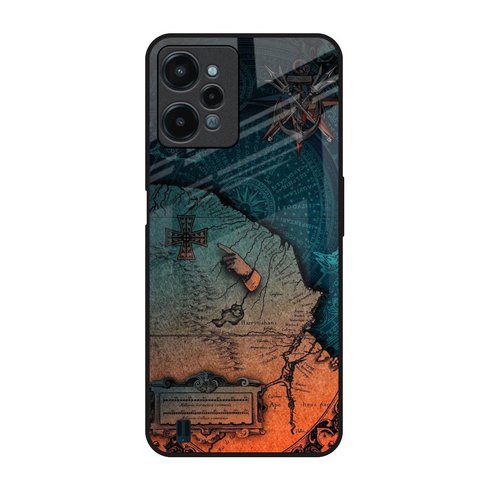 Geographical Map Realme C31 Glass Back Cover Online