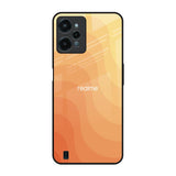 Orange Curve Pattern Realme C31 Glass Back Cover Online