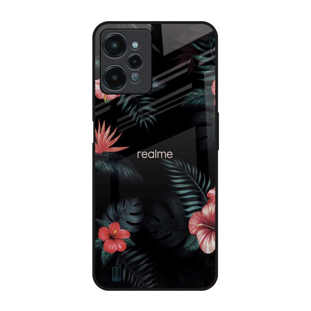 Tropical Art Flower Realme C31 Glass Back Cover Online