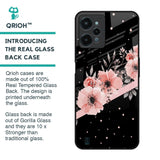 Floral Black Band Glass Case For Realme C31
