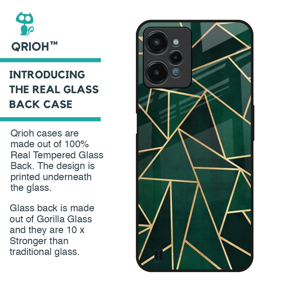 Abstract Green Glass Case For Realme C31