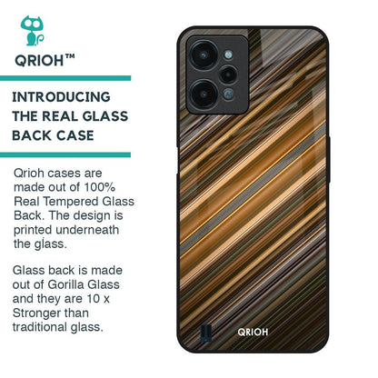 Diagonal Slash Pattern Glass Case for Realme C31