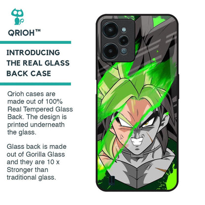 Anime Green Splash Glass Case for Realme C31