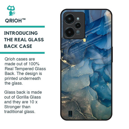 Blue Cool Marble Glass Case for Realme C31