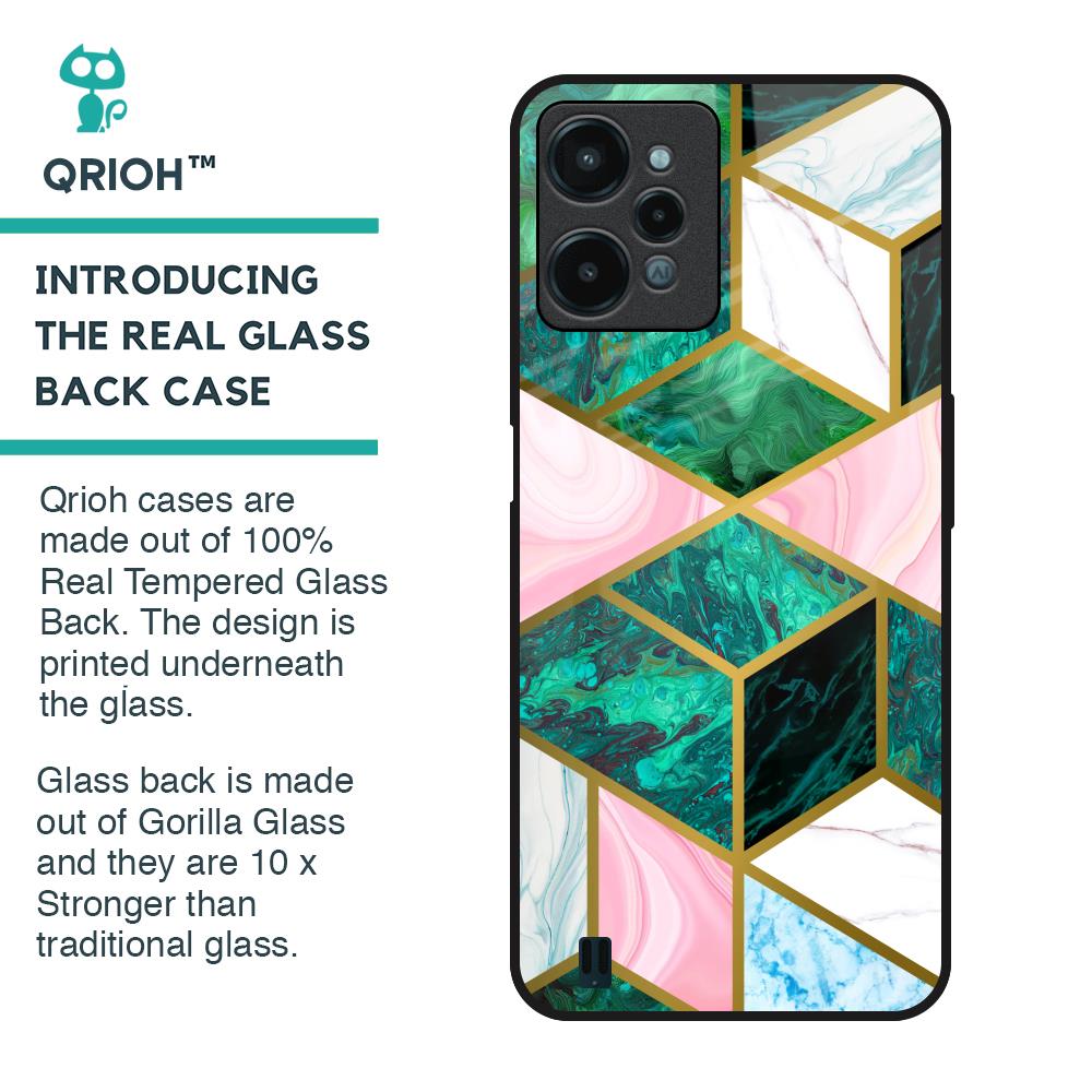 Seamless Green Marble Glass Case for Realme C31
