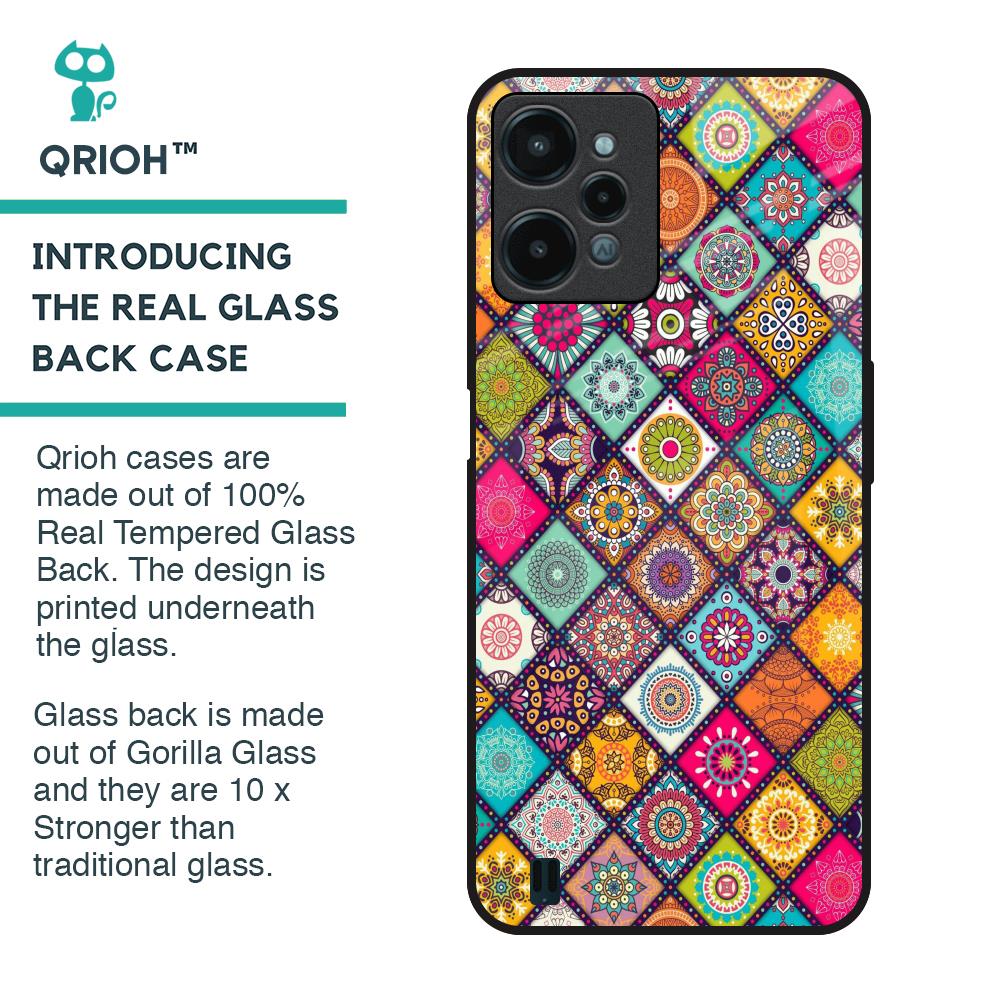 Multicolor Mandala Glass Case for Realme C31
