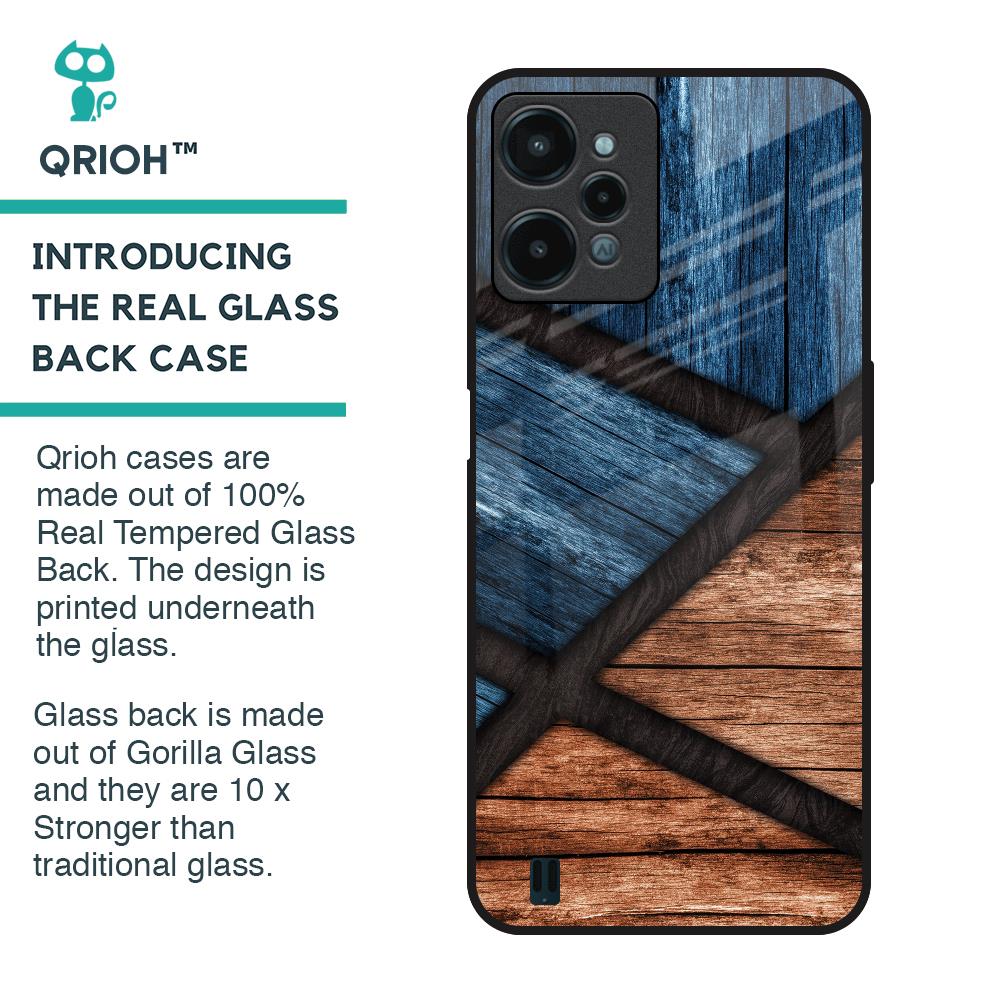 Wooden Tiles Glass Case for Realme C31
