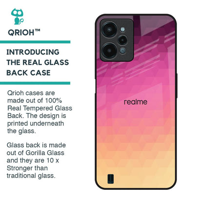 Geometric Pink Diamond Glass Case for Realme C31