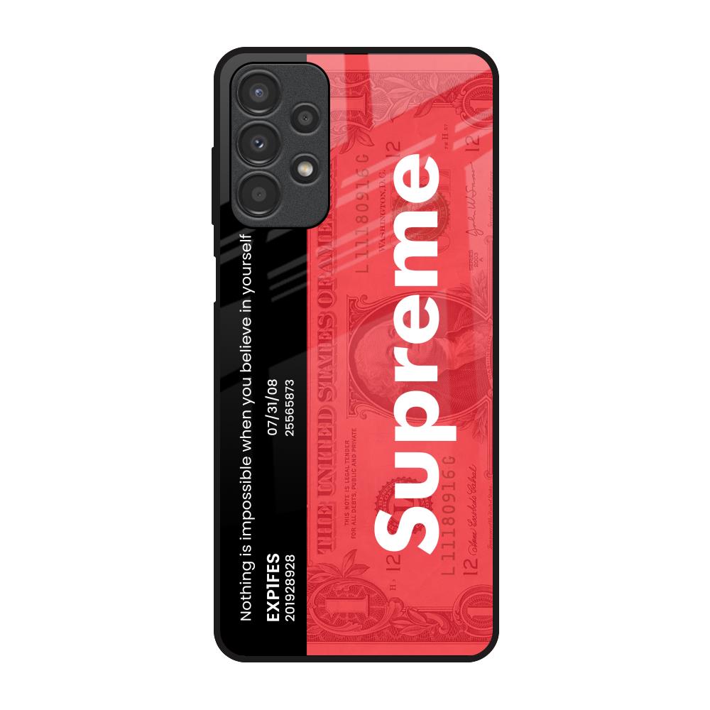 Supreme Ticket Samsung Galaxy A13 Glass Back Cover Online